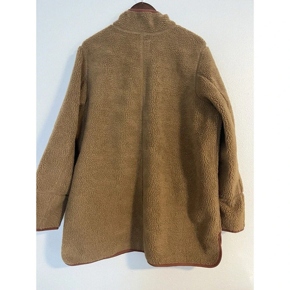 Old Navy Jacket Men’s XL Brown Sherpa Snap Faux Suede Lined Teddy - Picture 3 of 8